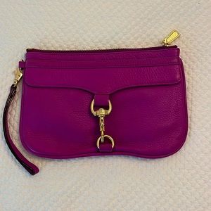 Rebecca Minkoff Skinny MAC Leather Wristlet Purple Grape